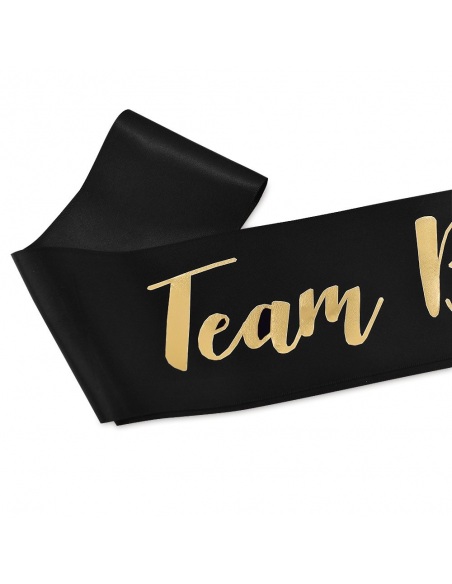 panglica neagra cu inscriptie aurie team bride