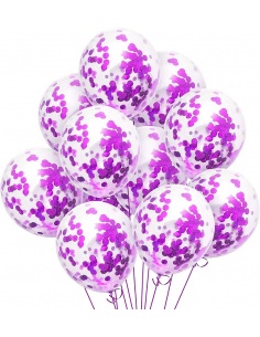 baloane latex cu confetti roz