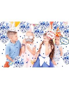 buchet baloane confetti albastre 2