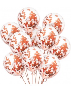 buchet baloane rose gold confetti