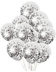 baloane cu confetti argintii