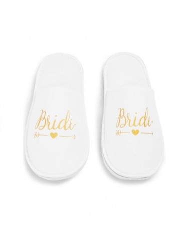 papuci bride albi cu auriu