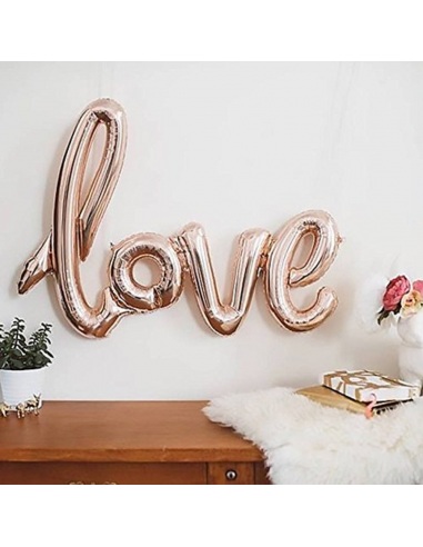 balon love rose gold