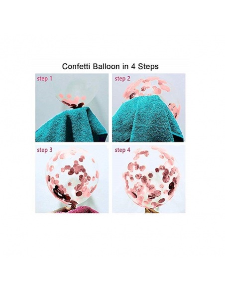 baloane confetti rose gold