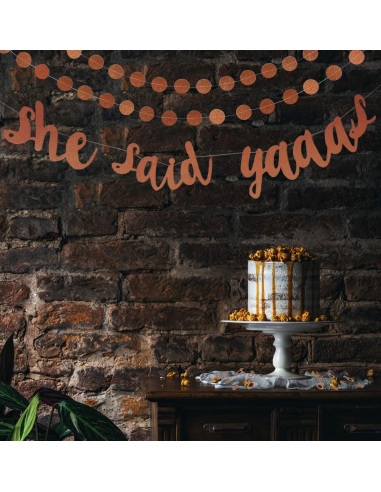 banner she said yes rose gold