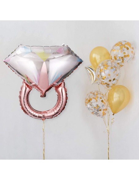 Balon inel de logodna rose gold