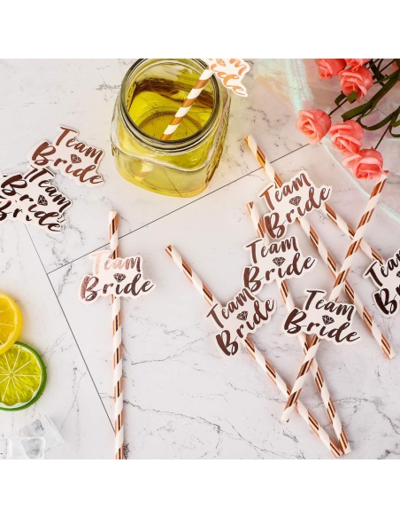 Set 12 Paie rose gold Team Bride