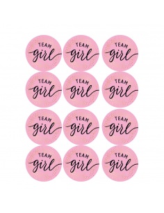 Sticker Team Girl, Gender reveal, 12 buc