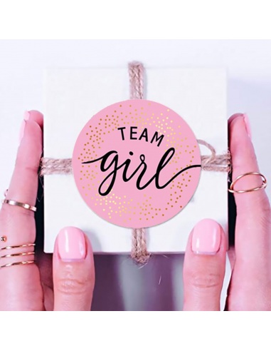 Sticker Team Girl, Gender reveal, 12 buc