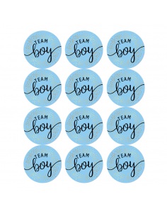 Sticker Team boy, Gender reveal, 12 buc