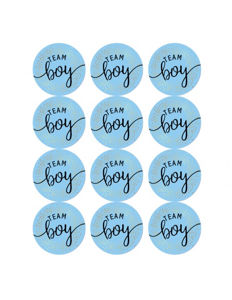 Sticker Team boy, Gender reveal, 12 buc