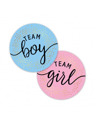 Sticker Team boy, Gender reveal, 12 buc
