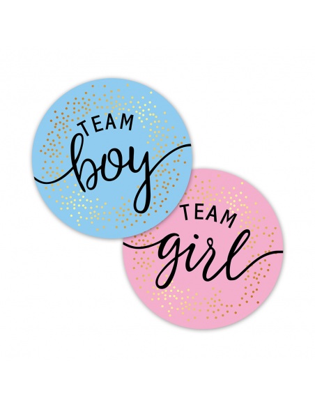 Sticker Team boy, Gender reveal, 12 buc