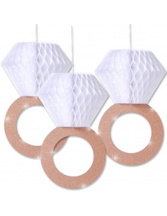 Decoratiune inel glitter rose gold