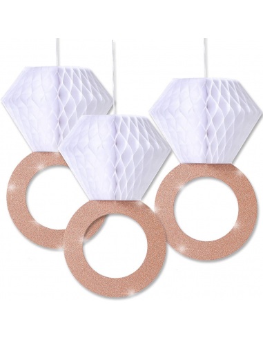 Decoratiune inel glitter rose gold