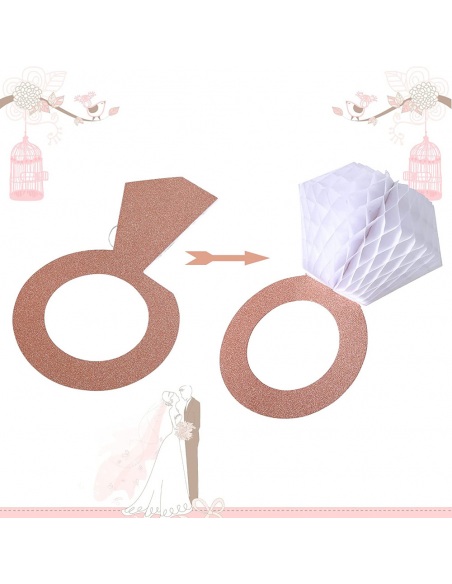 Decoratiune inel glitter rose gold
