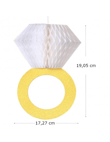 Decoratiune Inel glitter gold