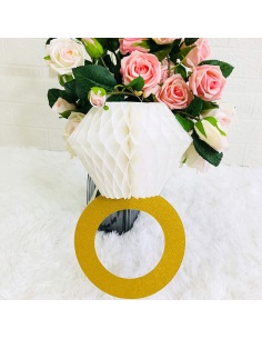 Decoratiune Inel glitter gold 2