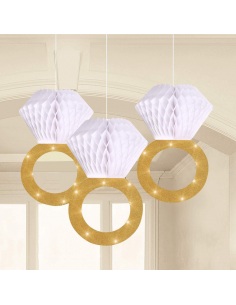 Decoratiune Inel glitter gold