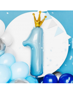 balon folie cifra 1 bleu pastel 2