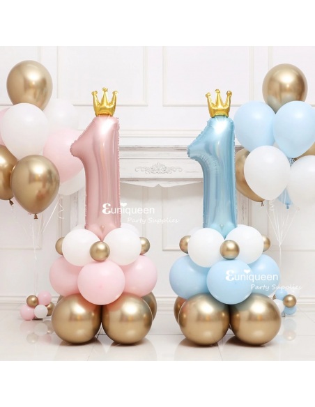 Balon cifra 1, bleu pastel, 81 cm