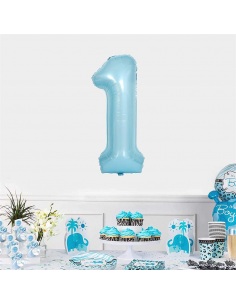 balon folie cifra 1 bleu pastel 2
