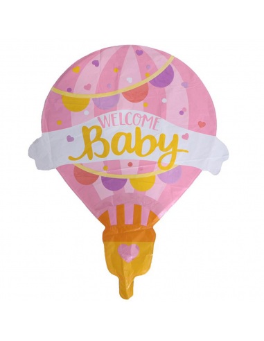 balon folie metalizata welcome baby girl