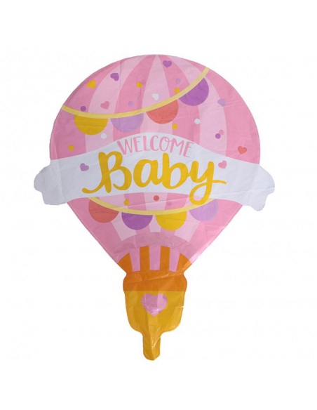 balon folie metalizata welcome baby girl