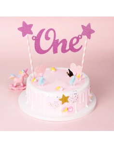 topper tort one roz cu stelute