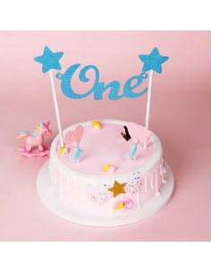 Topper tort One albastru