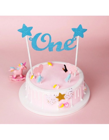 Topper tort One albastru