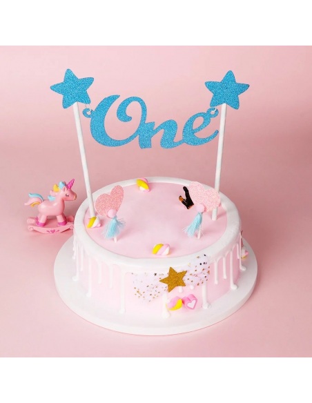 Topper tort One albastru