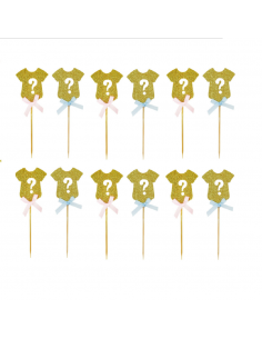 Scobitori decorative Gender Reveal, 12 buc