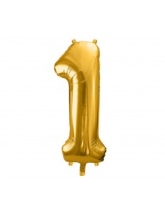 balon auriu cifra 1 din folie metalizata