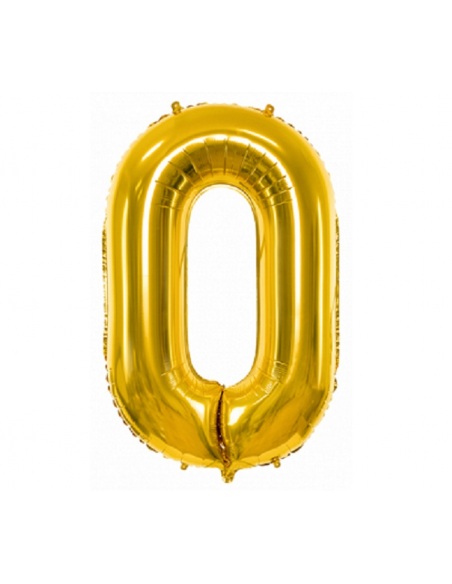 balon auriu cifra 0 din folie metalizata